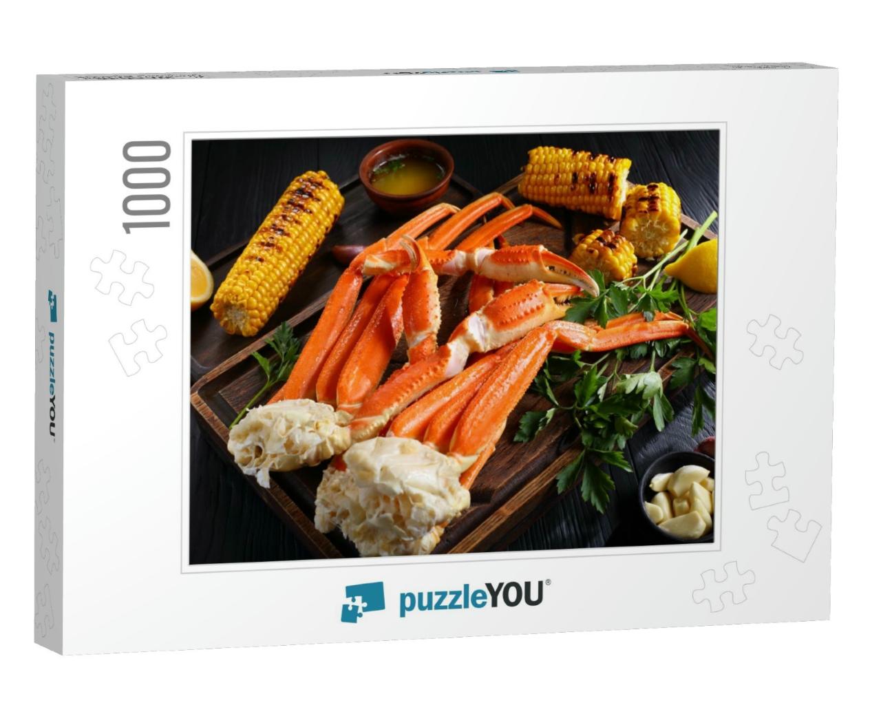 Snow Crab Legs Served with Melted Butter, Garlic C... Jigsaw Puzzle with 1000 pieces