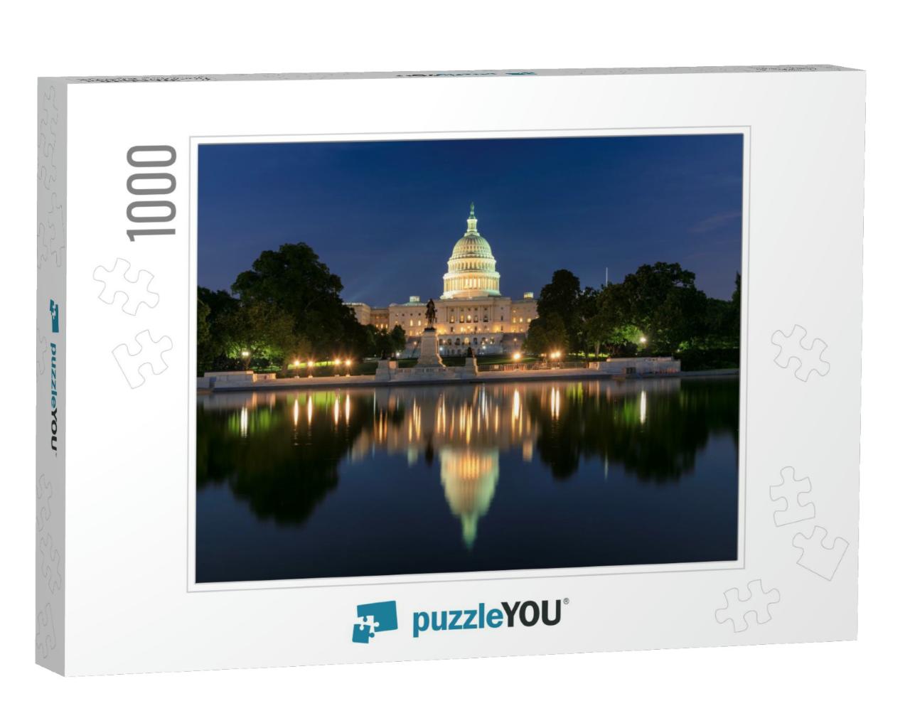 Us Capitol Building At Night, Washington Dc, Usa... Jigsaw Puzzle with 1000 pieces