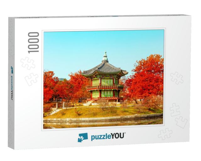 Gyeongbokgung Palace, Hyangwonjeong Pavilion, in A... Jigsaw Puzzle with 1000 pieces