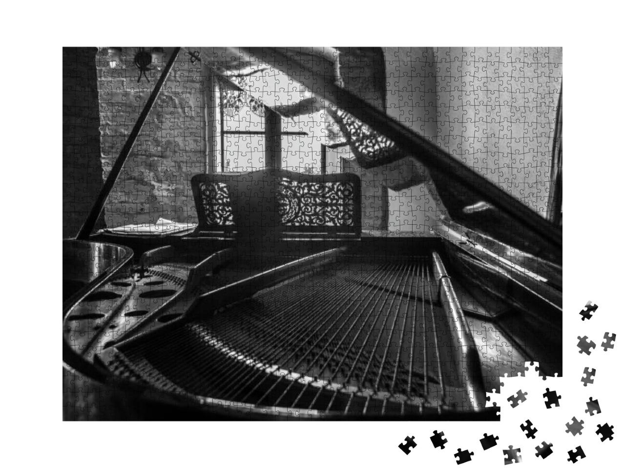 Inside a Grand Piano in an Old Building... Jigsaw Puzzle with 1000 pieces