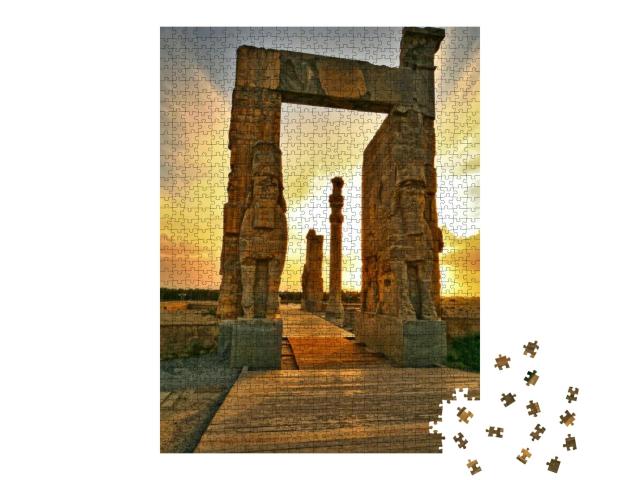 Winged Beetle Gate of Persepolis. Fars, Shiraz, Iran... Jigsaw Puzzle with 1000 pieces
