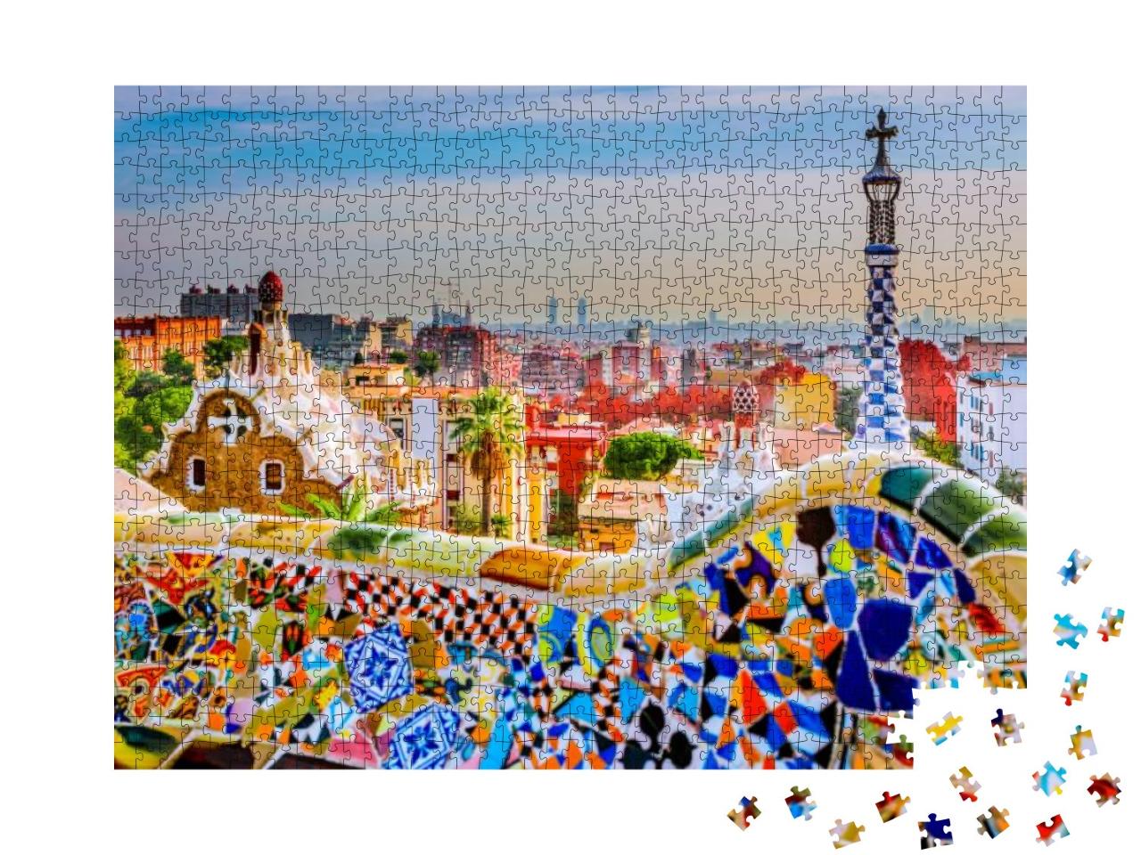 Park Guell Colors in Barcelona, Spain... Jigsaw Puzzle with 1000 pieces