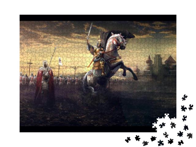 General Leading Crusaders Into War... Jigsaw Puzzle with 1000 pieces