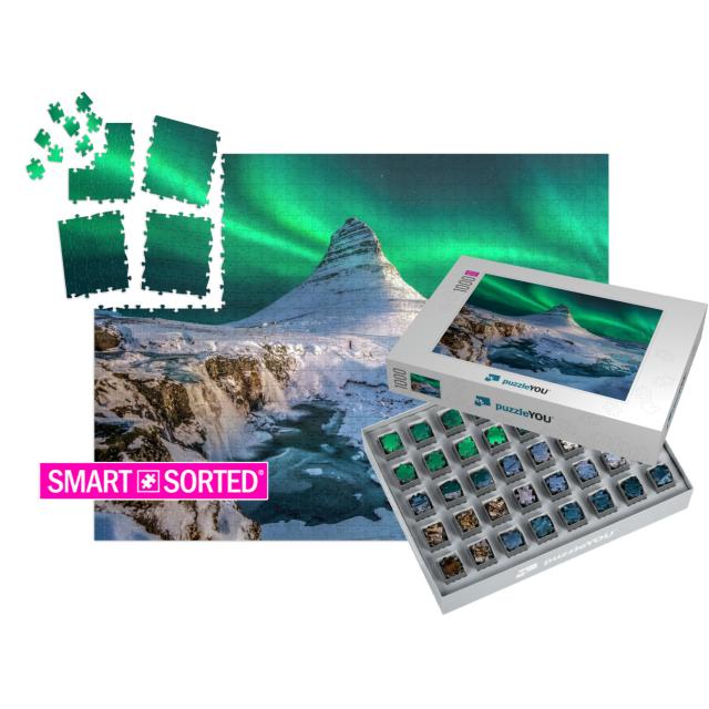 Northern Lights Appear Over Mount Kirkjufell in Iceland... | SMART SORTED® | Jigsaw Puzzle with 1000 pieces