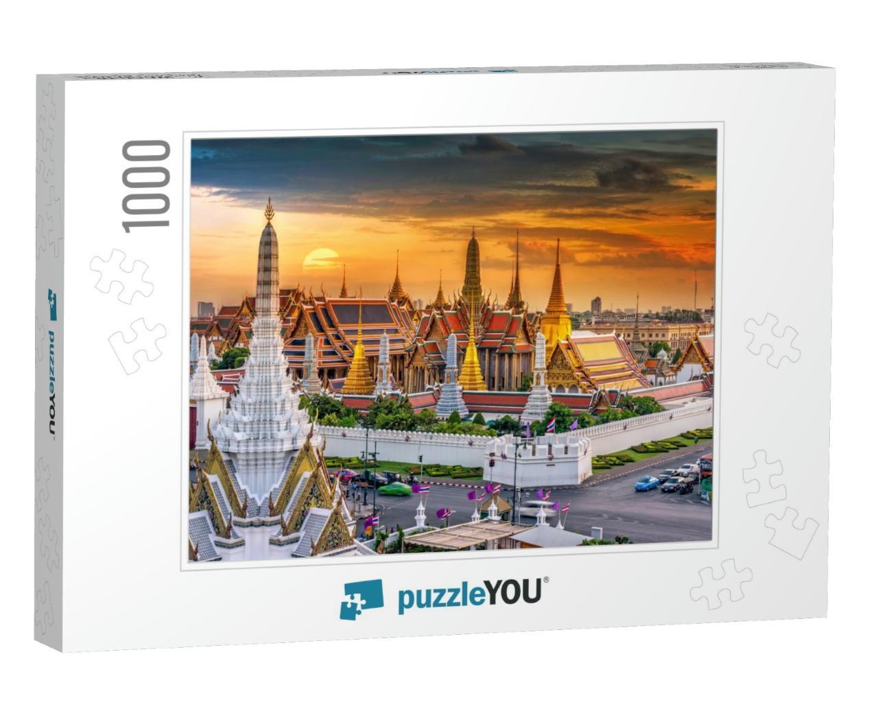 Grand Palace & Wat Phra Keaw At Sunset Bangkok, Thailand... Jigsaw Puzzle with 1000 pieces
