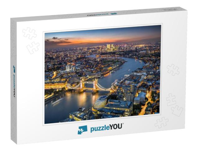 London Skyline with Tower Bridge At Twilight... Jigsaw Puzzle