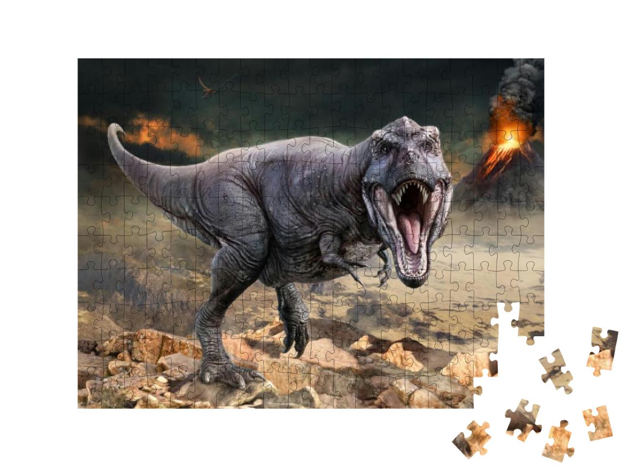 Tyrannosaurus Rex Scene 3D Illustration... Jigsaw Puzzle with 200 pieces