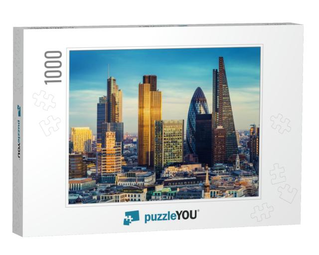 London, England - the Bank District of Central London wit... Jigsaw Puzzle with 1000 pieces