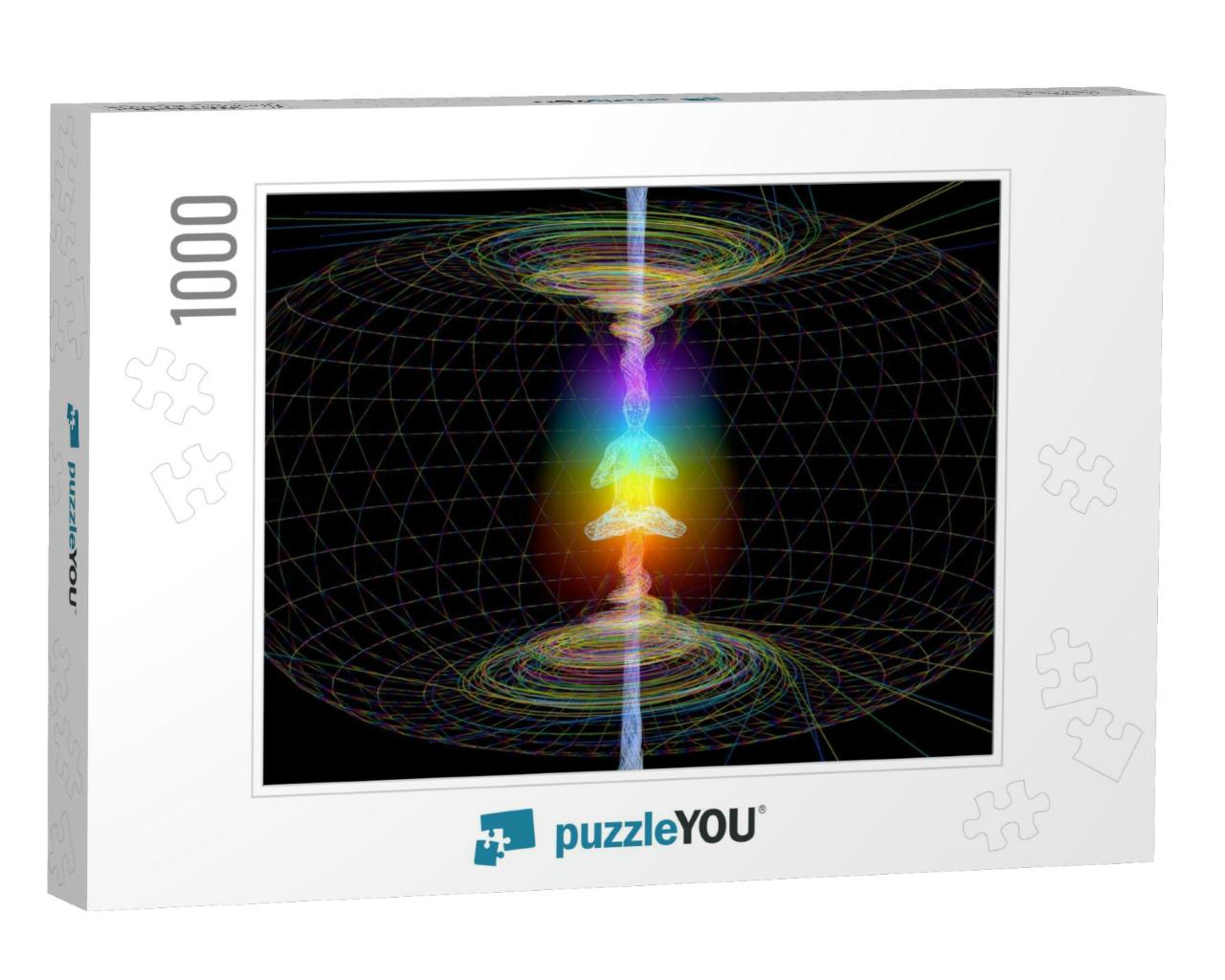 3D Illustration. Energy Within a Person. Multi-Colored Ch... Jigsaw Puzzle with 1000 pieces