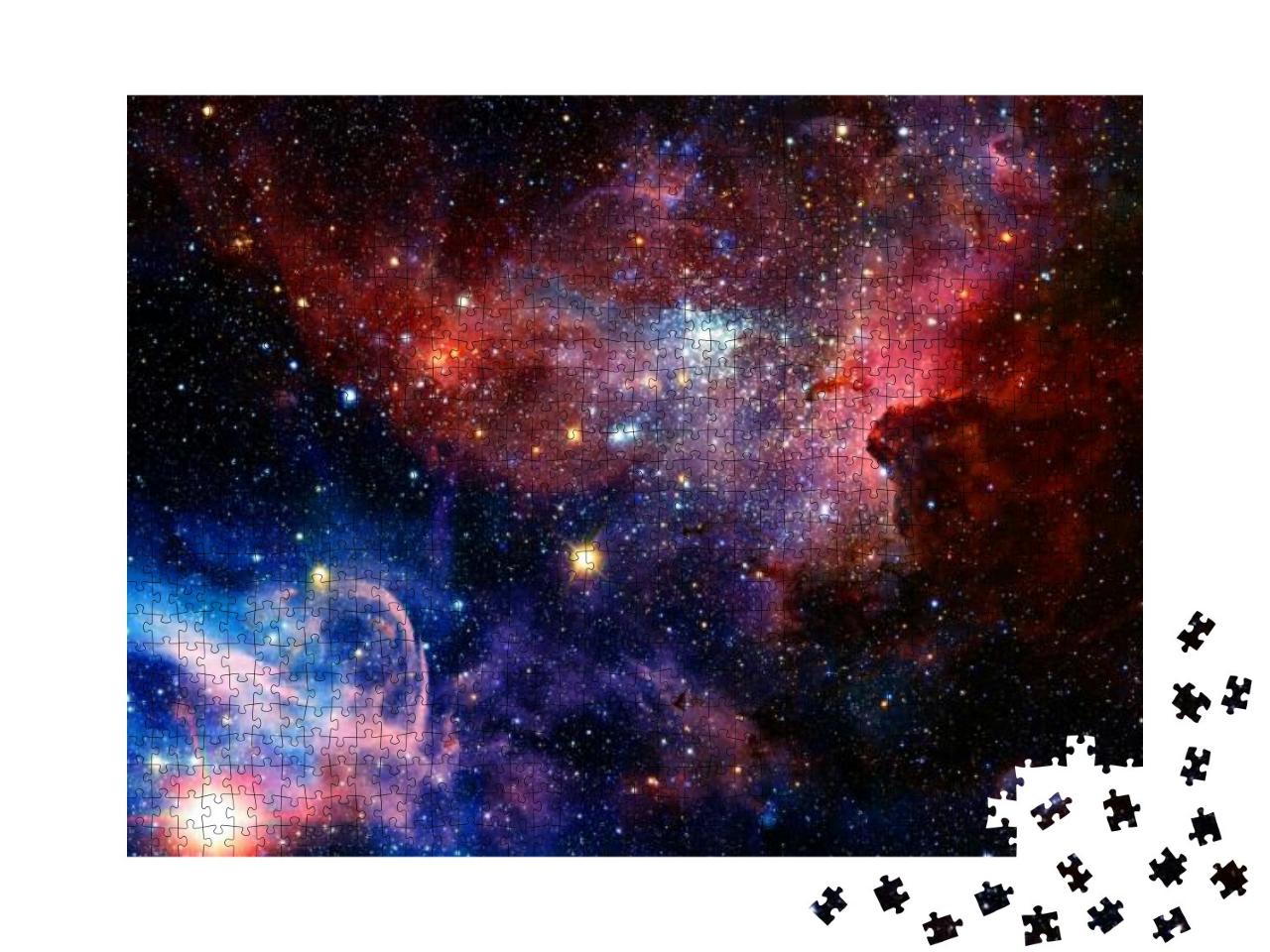 Universe Scene with Stars & Galaxies in Outer Space. Elem... Jigsaw Puzzle with 1000 pieces