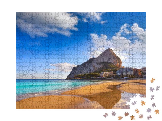 Playa De Fossa Beach in Calpe & Ifach Penon Rock of Alica... Jigsaw Puzzle with 1000 pieces