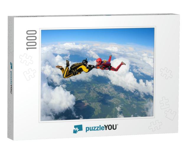 Two Skydivers Are Flying in the Sky... Jigsaw Puzzle with 1000 pieces