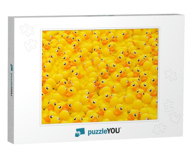 Yellow Toy Duck Floating in the Pool... Jigsaw Puzzle