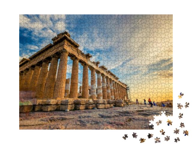 Low Angle Perspective of Columns of the Parthenon At Suns... Jigsaw Puzzle with 1000 pieces