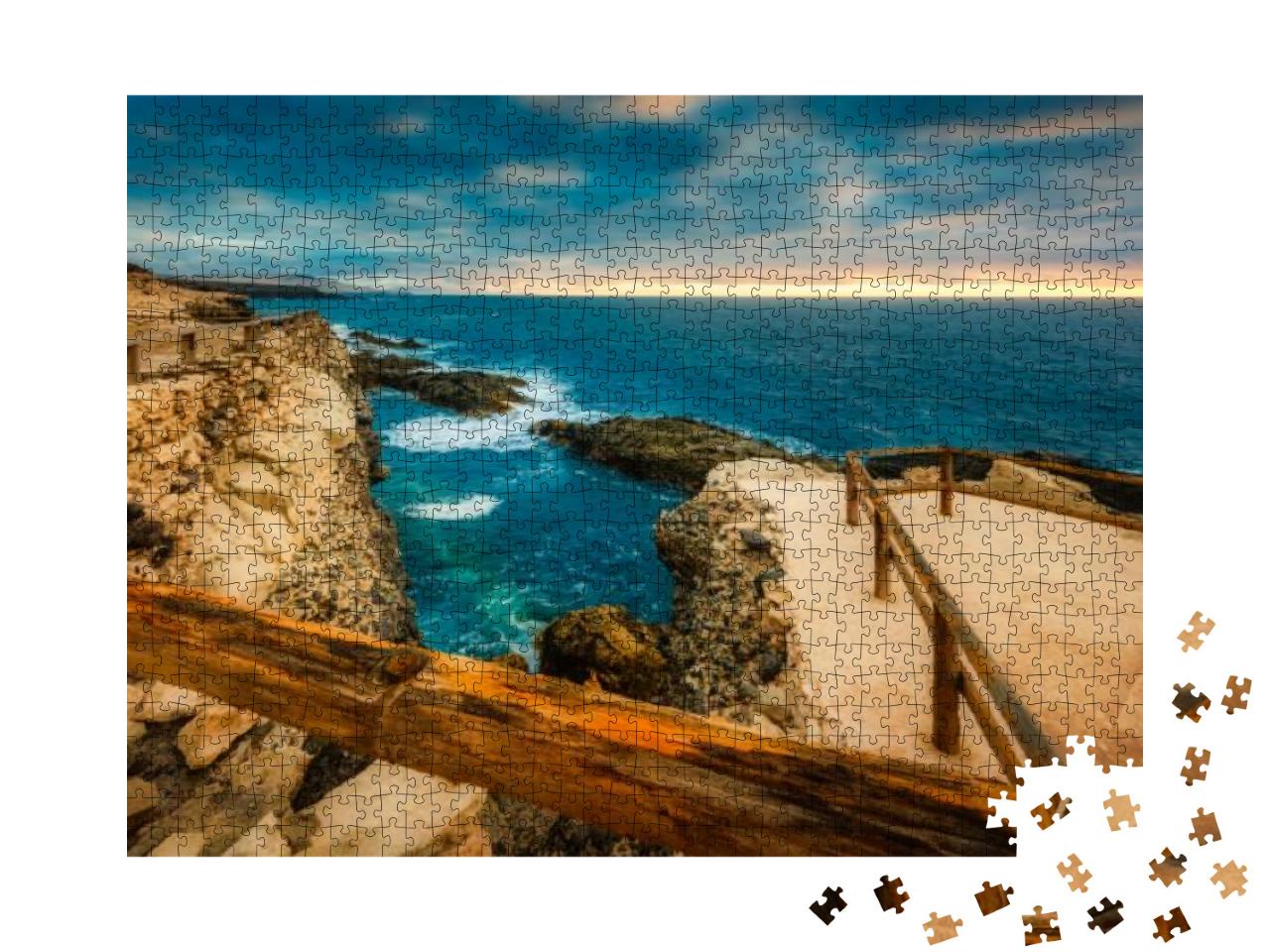 Ajuy Beach Fuerteventura in Sunset... Jigsaw Puzzle with 1000 pieces