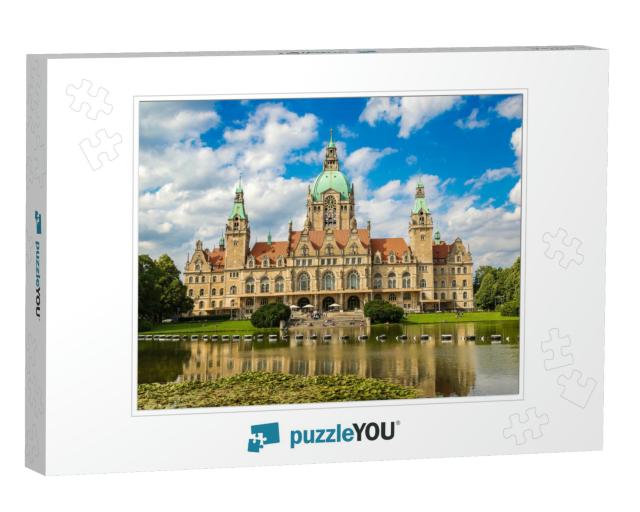 New City Hall in Hannover in a Beautiful Summer Day, Germ... Jigsaw Puzzle