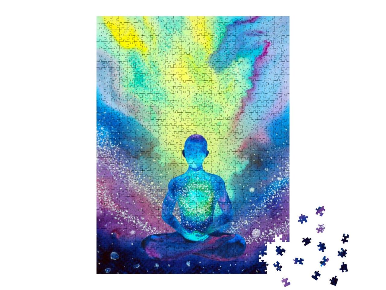 Human Meditate Mind Mental Health Yoga Chakra Spiritual H... Jigsaw Puzzle with 1000 pieces