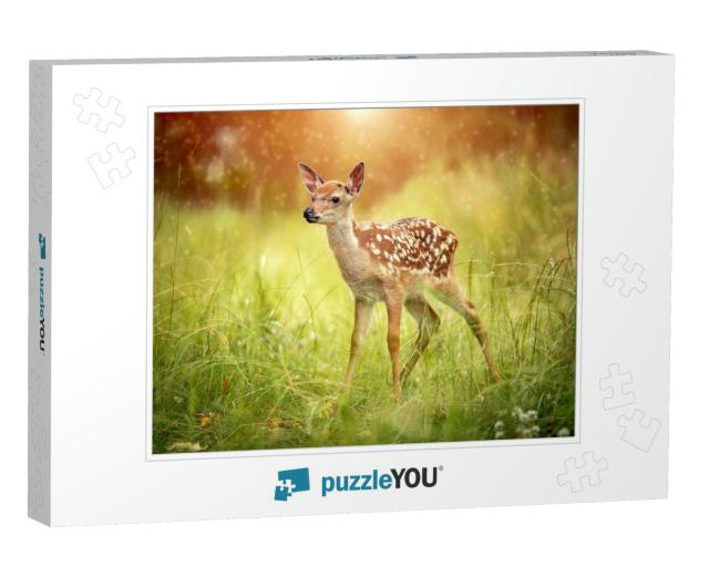 Baby Deer Bambi in the Grass in Summer on a Sunny Day Sel... Jigsaw Puzzle