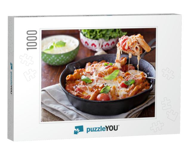 Pasta Bake with Whole Wheat Penne, Tomatoes & Mozzarella... Jigsaw Puzzle with 1000 pieces