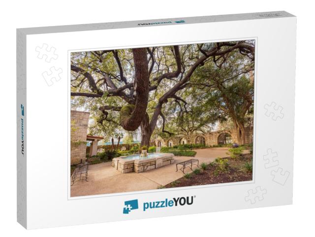 Sunny View of the Alamo At Texas... Jigsaw Puzzle