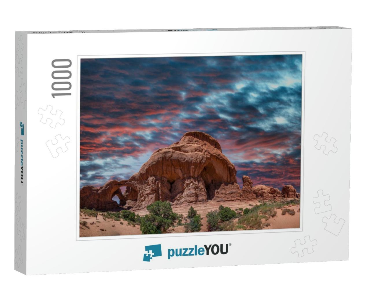 Rock Formations At Arches National Park, Utah. Canyon Pan... Jigsaw Puzzle with 1000 pieces