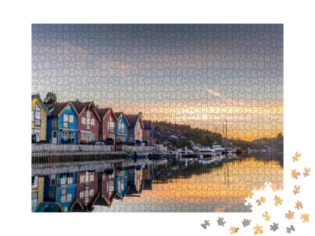 Reflections on the Sea in the Fjord of Bergen in Norway... Jigsaw Puzzle with 1000 pieces