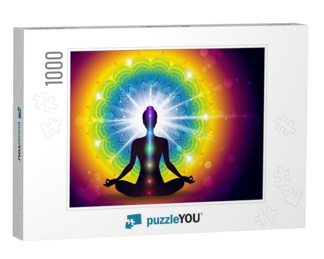 Mudra Yoga Energy-Effects & Gradient Mesh-Eps 10... Jigsaw Puzzle with 1000 pieces
