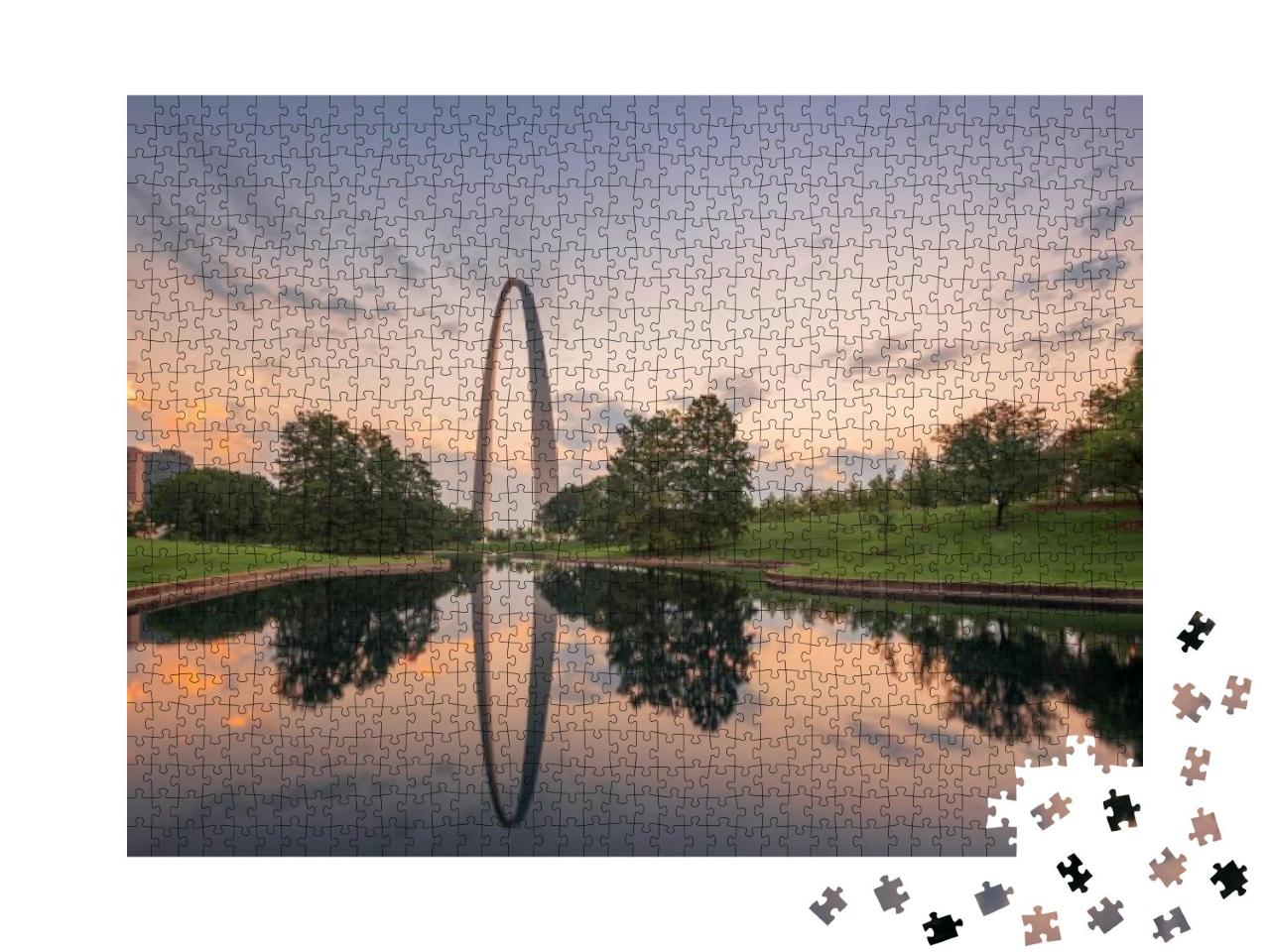 St. Louis, Missouri, USA City Skyline & Park in the Mornin... Jigsaw Puzzle with 1000 pieces