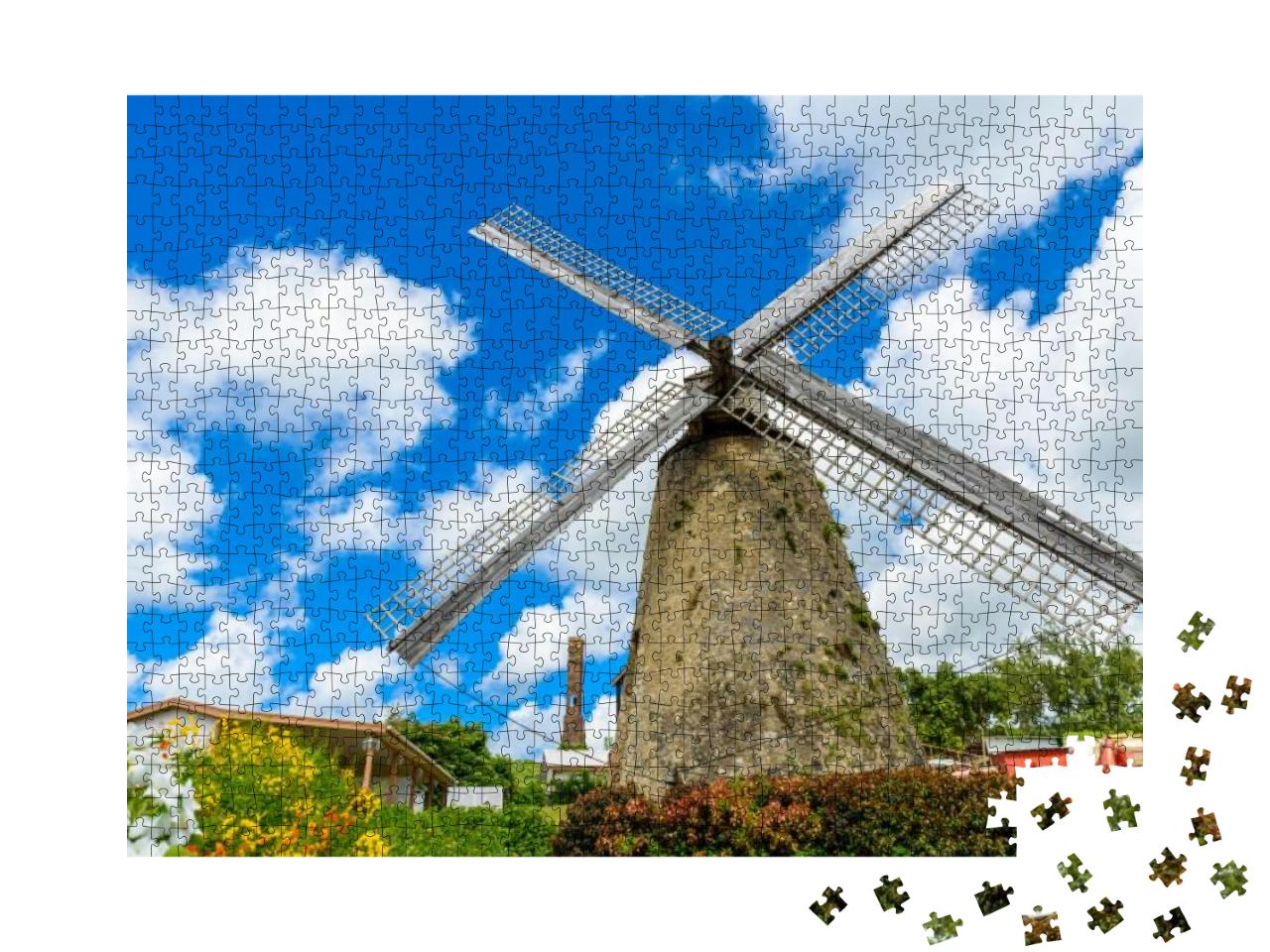 The Morgan Lewis Mill in Barbados - on Tropical Caribbean... Jigsaw Puzzle with 1000 pieces