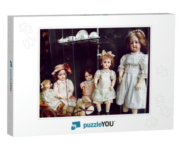 Old Porcelain Dolls At the Shop Window in the Lisbon, Por... Jigsaw Puzzle
