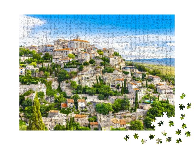 View of Gordes, a Small Medieval Town in Provence, France... Jigsaw Puzzle with 1000 pieces