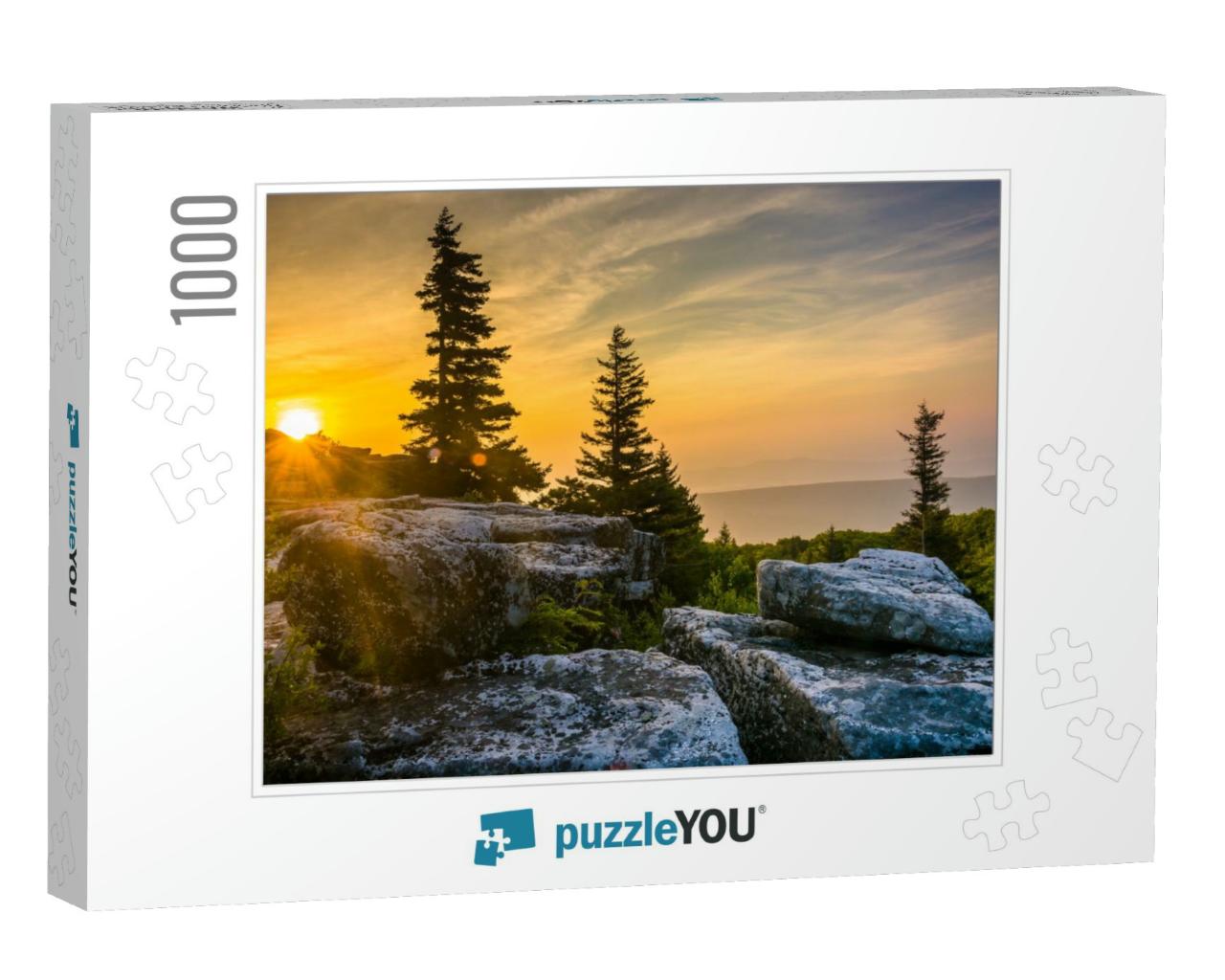 Sunrise At Bear Rocks Preserve, in Dolly Sods Wilderness... Jigsaw Puzzle with 1000 pieces