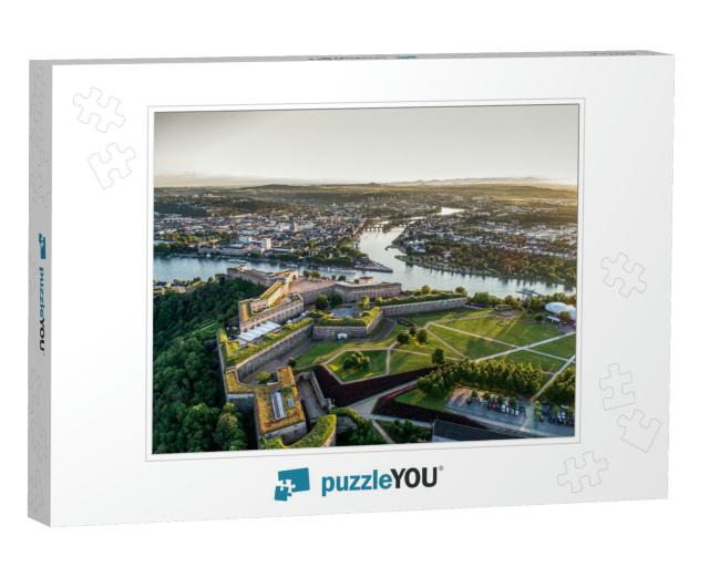 Aerial View of Ehrenbreitstein Fortress & Koblenz City in... Jigsaw Puzzle