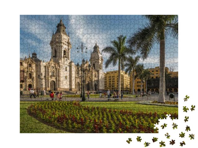 Lima - Peru View of the Cathedral Church & the Main Squar... Jigsaw Puzzle with 1000 pieces