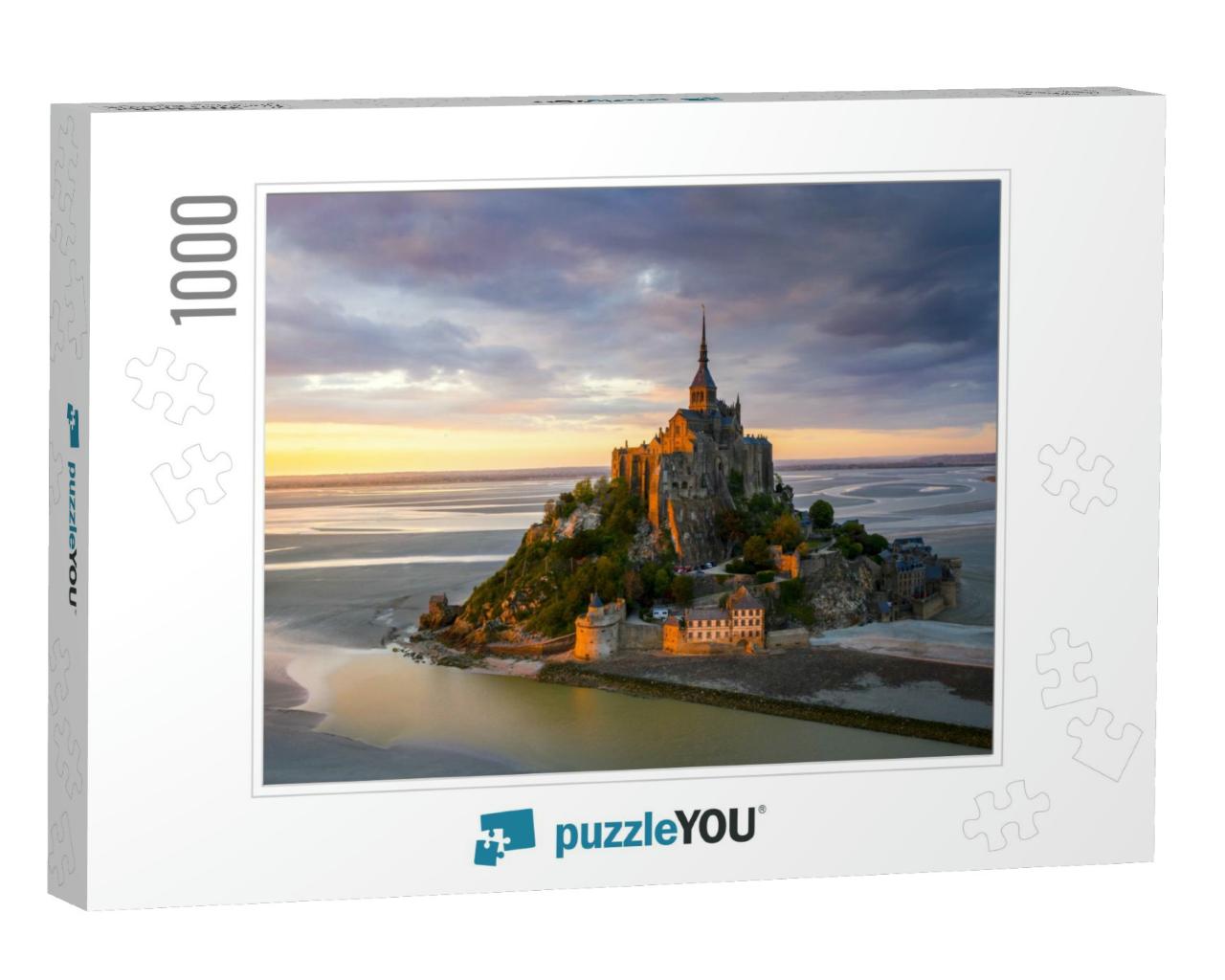 Mont Saint-Michel View in the Sunset Light. Normandy, Nor... Jigsaw Puzzle with 1000 pieces