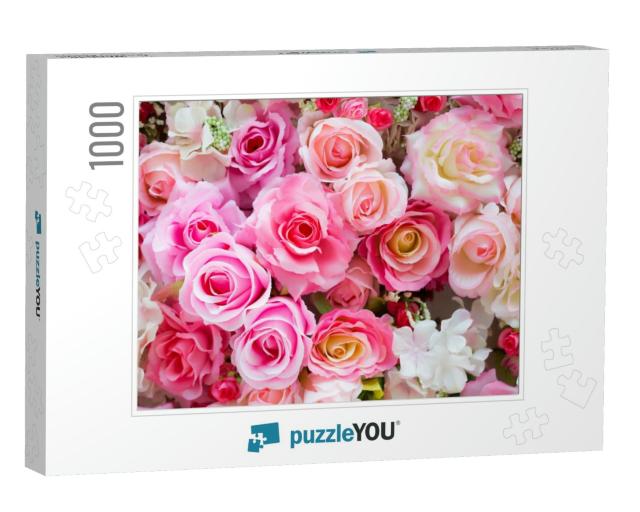 Soft Color Roses Background... Jigsaw Puzzle with 1000 pieces