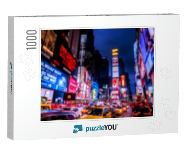 Blurred Image of Times Square. Times Square is a Major Co... Jigsaw Puzzle with 1000 pieces