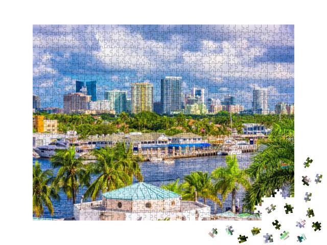 Fort Lauderdale, Florida, USA Skyline... Jigsaw Puzzle with 1000 pieces