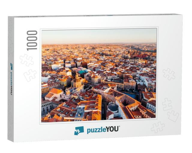 Aerial View of Madrid La Latina District At Sunset. Archi... Jigsaw Puzzle with 1000 pieces