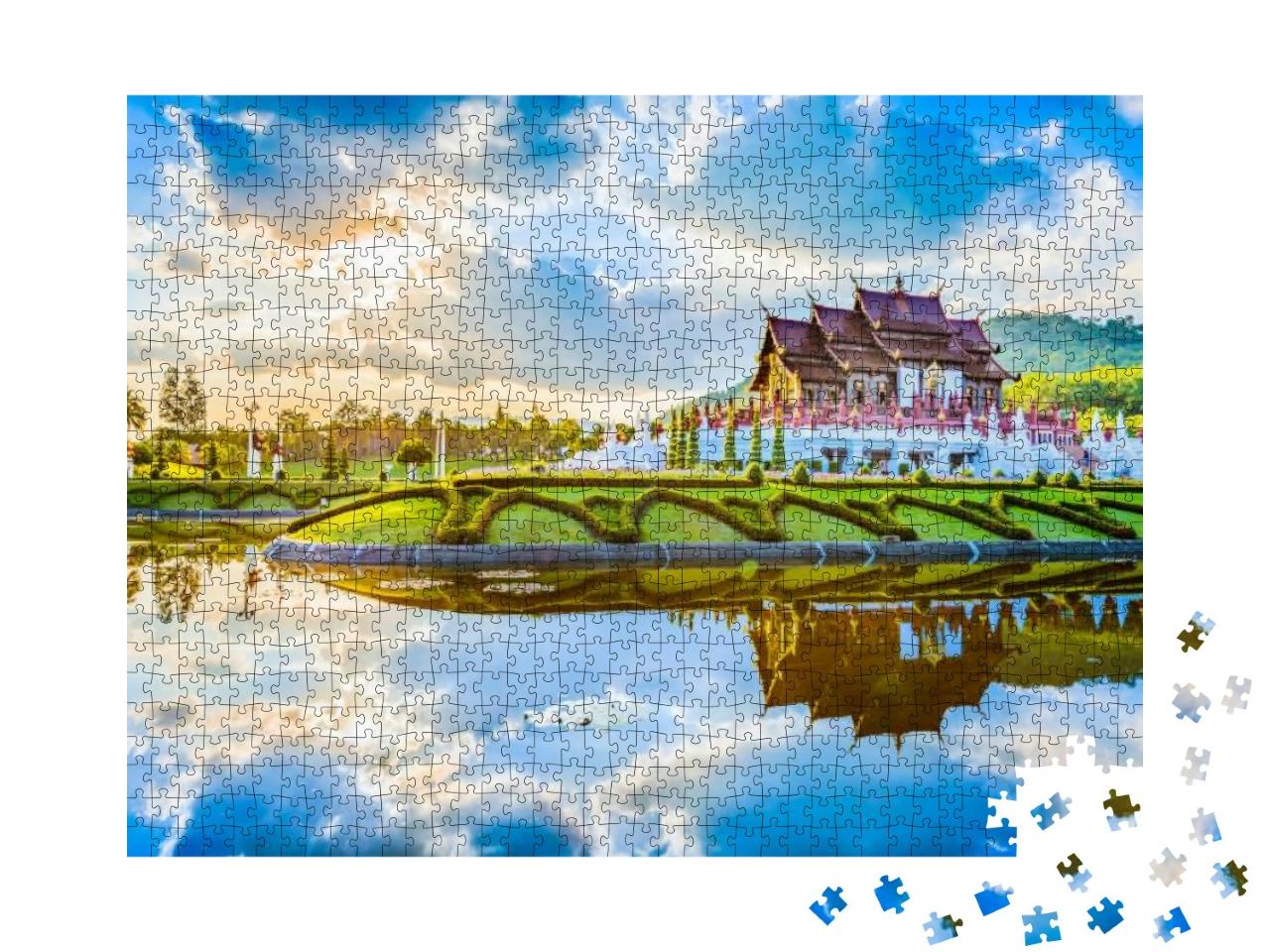 Thai Style Garden. Located in Royal Park Rajapruek, Chian... Jigsaw Puzzle with 1000 pieces