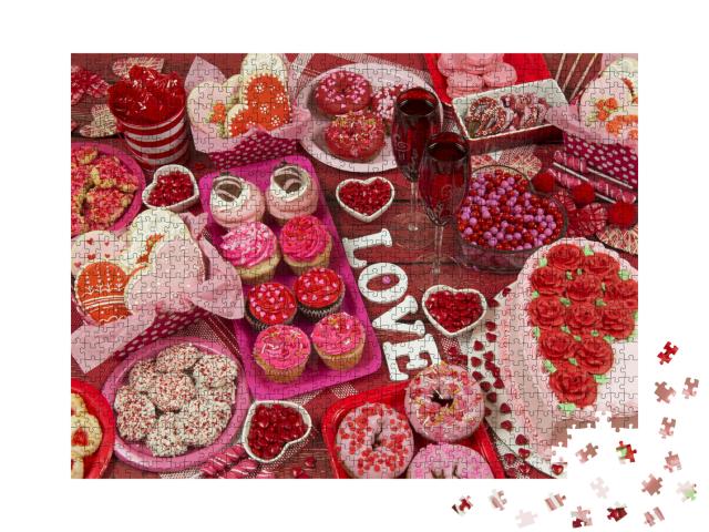 Valentine's Day Desserts Photo Collage Jigsaw Puzzle with 1000 pieces