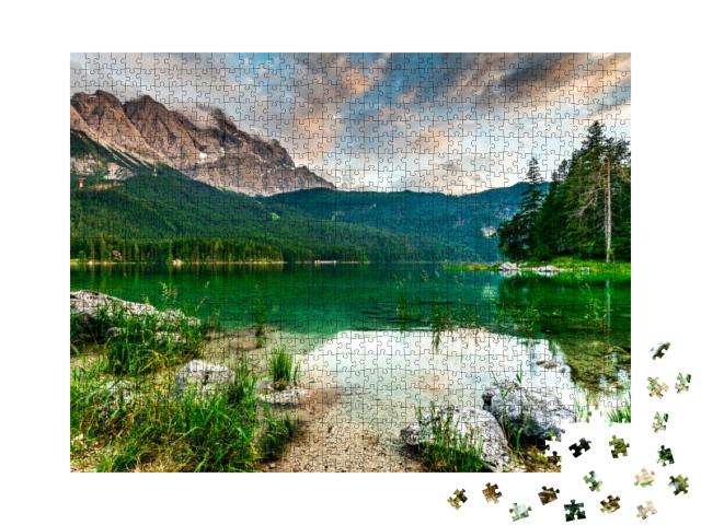Eibsee Zugspitze Near Grainau, Bavaria, Germany... Jigsaw Puzzle with 1000 pieces