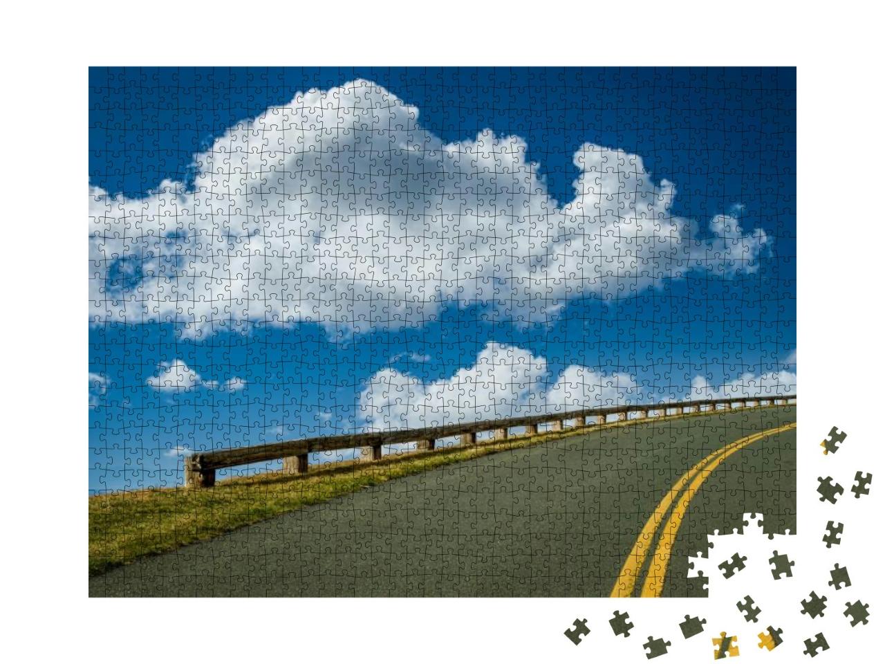 Curve in Skyline Drive in Shenandoah National Park, Virgi... Jigsaw Puzzle with 1000 pieces
