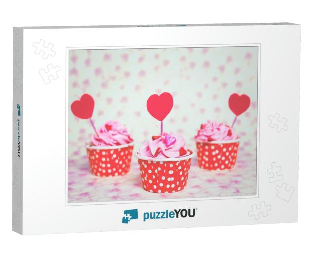 Colorful Love Cupcake for Valentine Day... Jigsaw Puzzle