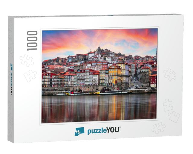 Porto, Portugal Old Town on the Douro River. Oporto Panor... Jigsaw Puzzle with 1000 pieces