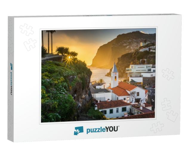 Sunset Over the Church in Camara De Lobos, Madeira, Portu... Jigsaw Puzzle