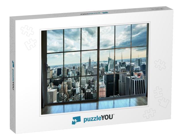 View of Manhattan New York City Skyline Buildings from Hi... Jigsaw Puzzle