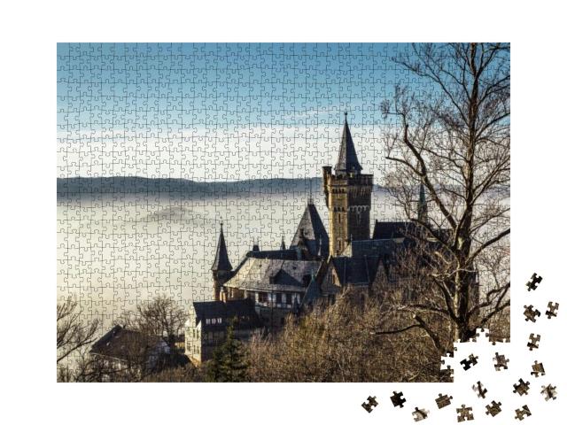 Wernigerode Castle with Fog... Jigsaw Puzzle with 1000 pieces