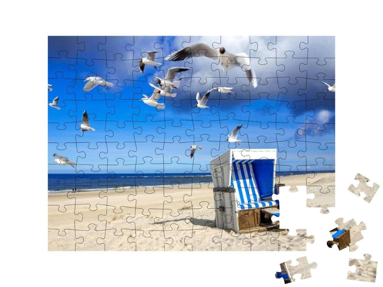 Beach in Westerland, Sylt, Germany... Jigsaw Puzzle with 100 pieces