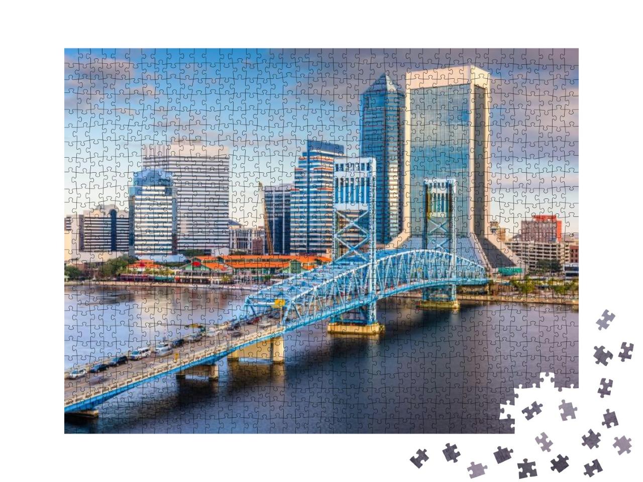 Jacksonville, Florida, USA Downtown Skyline in the Afterno... Jigsaw Puzzle with 1000 pieces